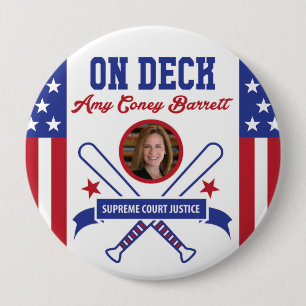 AMY CONEY BARRETT ON DECK US SUPREME HEBT RECHTBAN RONDE BUTTON 4,0 CM