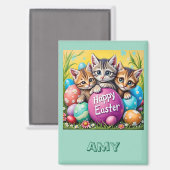 AMY ~ EASTER KITTENS Easter Eggs~  Magnet Magneet (Voorkant / Achterkant)