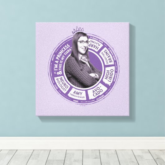 Amy Farrah Fowler Info Grafisch Canvas Afdruk (Insitu (Houten vloer))
