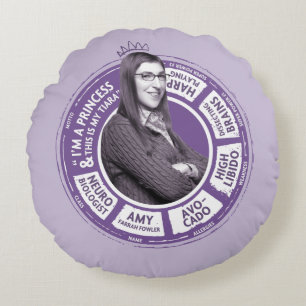 Amy Farrah Fowler Info Grafisch Rond Kussen