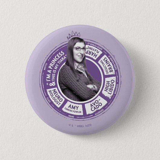 Amy Farrah Fowler Info Grafisch Ronde Button 5,7 Cm (Voorkant)