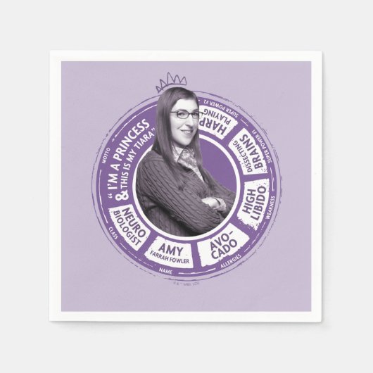 Amy Farrah Fowler Info Grafisch Servet (Voorkant)