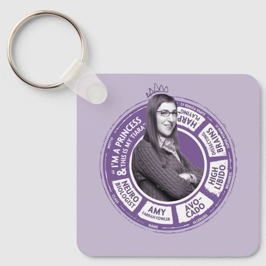 Amy Farrah Fowler Info Grafisch Sleutelhanger (Voorkant)