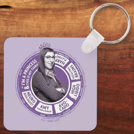 Amy Farrah Fowler Info Grafisch Sleutelhanger (Achterkant)