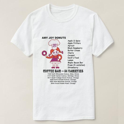 Amy Joy Donut Winkels van Illinois T-shirt (Design voorkant)