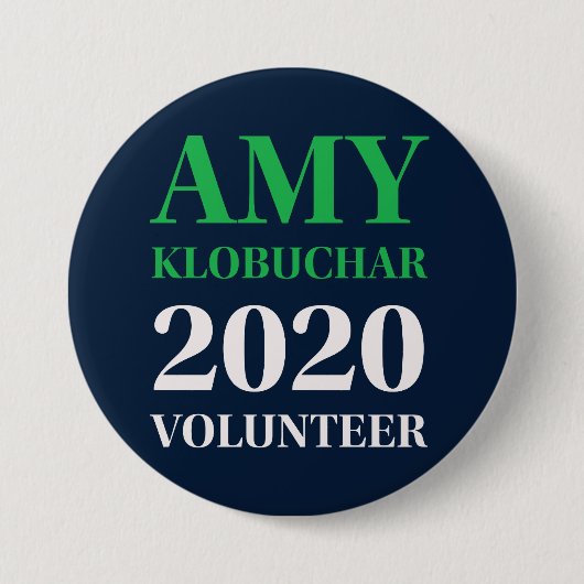 Amy Klobuchar 2020 Volunteer Round Button (Voorkant)