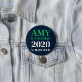Amy Klobuchar 2020 Volunteer Round Button (In situ)