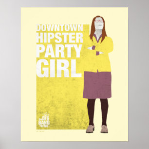 Amy Meisje van de downtown Hipster Party Poster