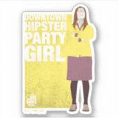 Amy | Meisje van de downtown Hipster Party Sticker (Voorkant)