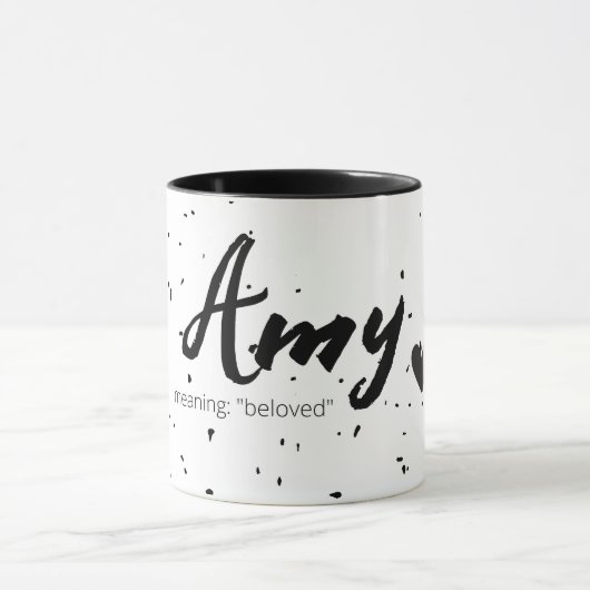 Amy Name Betekenis Mok Minimal Black White (Midden)