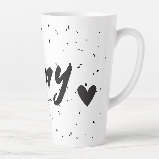 Amy Nom Signifiant Femmes Mug Minimal Noir Blanc (Droite)
