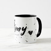 Amy Nom Signifiant Femmes Mug Minimal Noir Blanc (Devant droit)