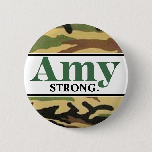 Amy Strong. Ronde Button 5,7 Cm (Voorkant)