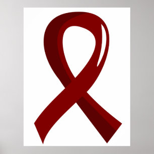 Amyloïdose Burgundy Ribbon 3 Poster