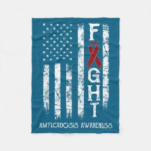 Amyloïdose warrior Amerikaanse vlag ontwerp Fleece Deken