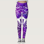 Amy's Octopus White op Paars - Leggings (Voorkant)