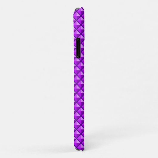 Amythyst paars, enamel look, bestudeerd raster Case-Mate iPhone case (Achterkant/rechts)