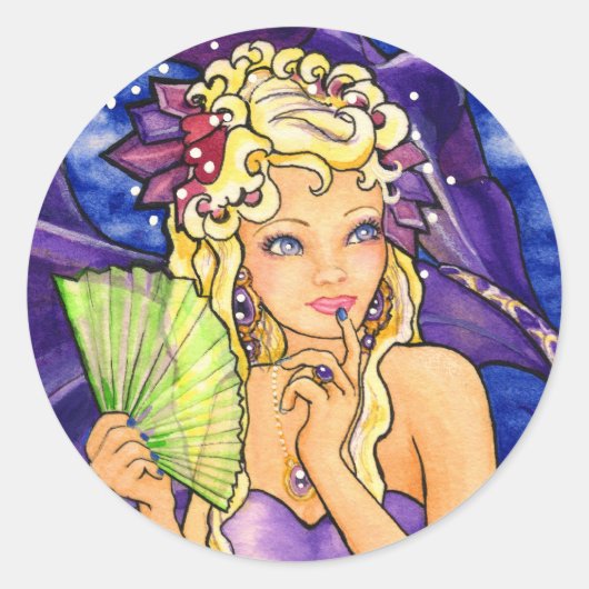 Amythyste-Sticker Ronde Sticker (Voorkant)