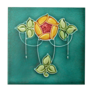 AN017 Art Nouveau Reproduction Antiek Tile Tegeltje