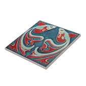 AN066 Art Nouveau Reproduction Antiek Tile Tegeltje (Zijkant)