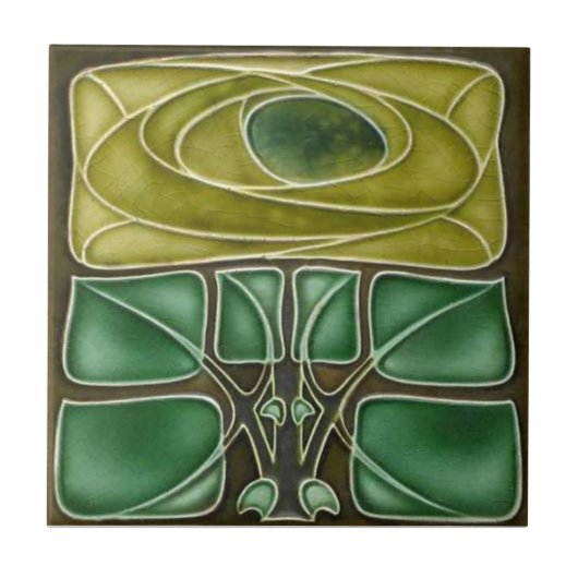 AN103 Art Nouveau Reproduction Antiek Tile Tegeltje (Voorkant)