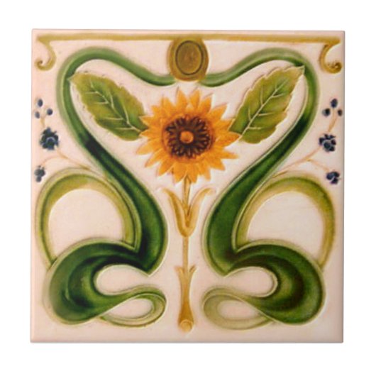 AN113 Art Nouveau Reproduction Antiek Tile Tegeltje (Voorkant)