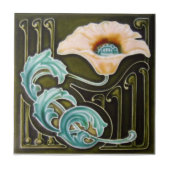 AN124 Art Nouveau Reproduction Antiek Tile Tegeltje (Voorkant)