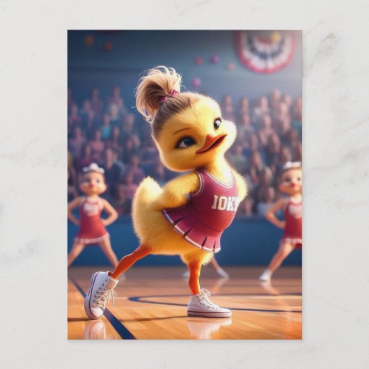 An adorable cheerleader duck briefkaart (Voorkant)
