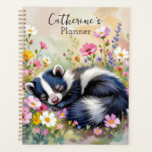 An Adorable Skunk Napping in Flowers Personalized (Devant)