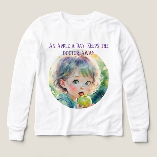 An Apple a Day Heath Quote Proverb Cute T-Shirt (Motif recto)