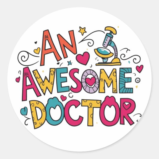 An awesome doctor  ronde sticker (Voorkant)