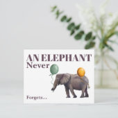 An Elephant Never Forgets Postcard Briefkaart (Staand voorkant)