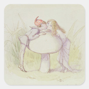 An Elf en a Fairy Vierkante Sticker