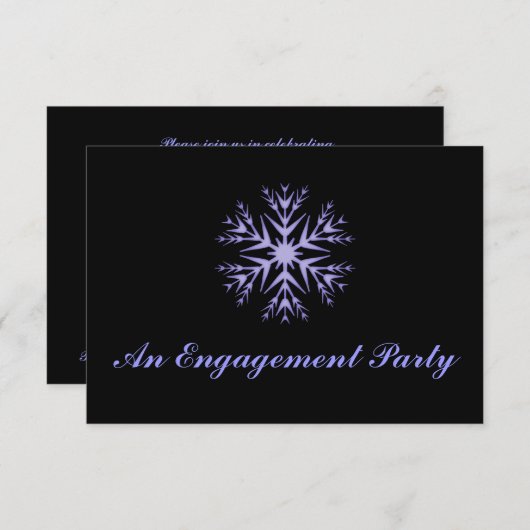 "An Engagement Party" - Winter Blue Snowflake (a) Kaart (Voorkant / Achterkant)