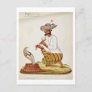 An Indian Snake Charmer with a Cobra, from a Frenc Briefkaart