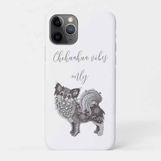 An iPhone 11 Pro case with chihuahua (Achterkant)