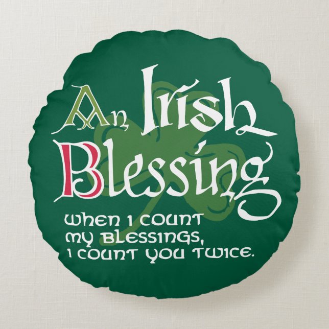 An Irish Blessing Rond Kussen (Voorkant)