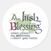 An Irish Blessing Ronde Sticker (Voorkant)