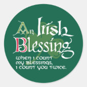 An Irish Blessing Ronde Sticker (Voorkant)