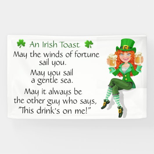 An Irish Toast Spandoek (Horizontaal)