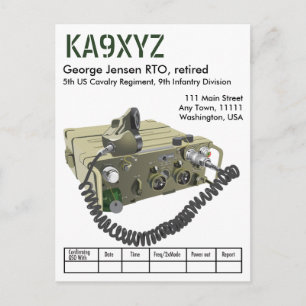 AN/PRC-77 Militaire Draagbare Transceiver QSL Post Briefkaart