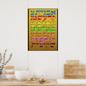 Ana b"Koach ~ Initiaal Letters ~ Gold Poster (Keuken)