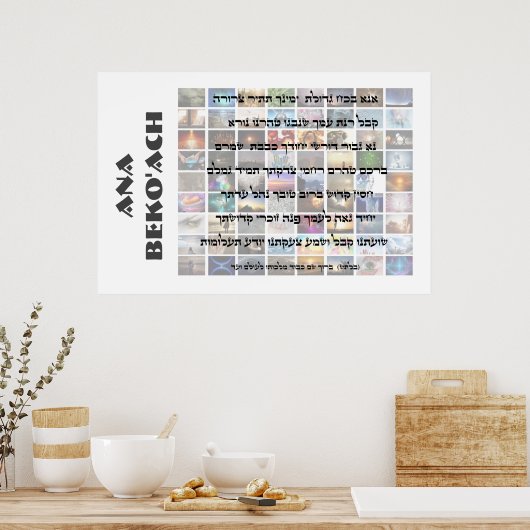 Ana Beko'ach - 42 letters Naam van God Poster (Keuken)