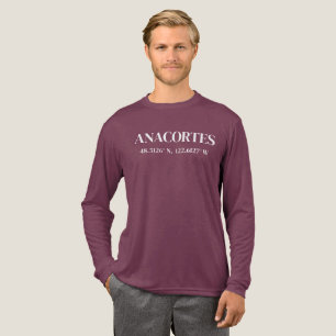 Anacortes met breedtegraad en lengtegraad - Tri-Blend shirt