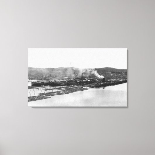 Anacortes, WA-Uitzicht Morrison Mill Foto Canvas Afdruk (Voorkant)