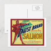 Anacortes, Washington - Faust Salmon Hoesje Label Briefkaart (Voorkant / Achterkant)