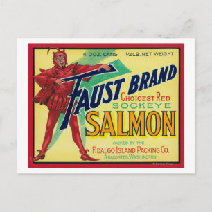 Anacortes, Washington - Faust Salmon Hoesje Label Briefkaart