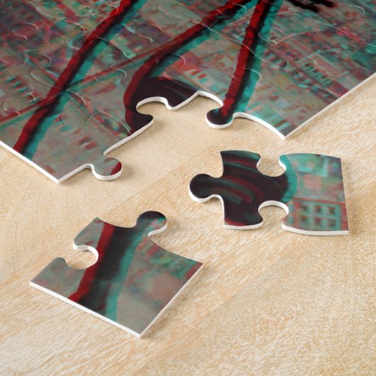 Anaglyph 3D Photo- Lunch atop Skyscraper New York Legpuzzel (Zijkant)