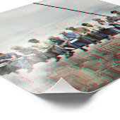 Anaglyph 3D Poster- Lunch atop Skyscraper Foto Afdruk (Hoek)