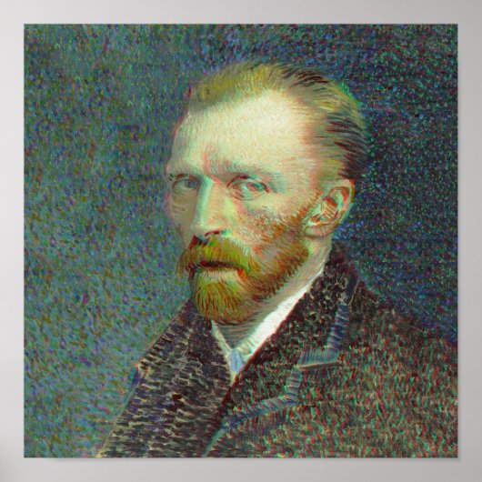 Anaglyph 3D Vincent van Gog Zelfportret Poster (Voorkant)